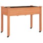 vidaXL Jardinera con forro y ruedas madera abeto marrón 118x59x80 cm vidaXL Jardinera con forro y ruedas madera abeto marrón 118x59x80 cm