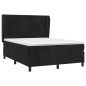vidaXL Cama box spring con colchón terciopelo negro 140x200 cm vidaXL Cama box spring con colchón terciopelo negro 140x200 cm