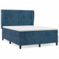 vidaXL Cama box spring con colchón terciopelo azul oscuro 140x200 cm vidaXL Cama box spring con colchón terciopelo azul oscuro 140x200 cm