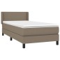 vidaXL Cama box spring con colchón tela gris taupe 90x200 cm vidaXL Cama box spring con colchón tela gris taupe 90x200 cm