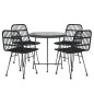 vidaXL Juego de comedor de jardín 5 piezas ratán sintético negro vidaXL Juego de comedor de jardín 5 piezas ratán sintético negro