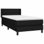 vidaXL Cama box spring con colchón tela negro 90x190 cm vidaXL Cama box spring con colchón tela negro 90x190 cm