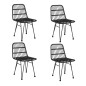 vidaXL Juego de comedor de jardín 5 piezas ratán sintético negro vidaXL Juego de comedor de jardín 5 piezas ratán sintético negro