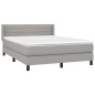 vidaXL Cama box spring con colchón tela gris claro 140x200 cm vidaXL Cama box spring con colchón tela gris claro 140x200 cm