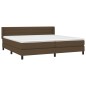 vidaXL Cama box spring con colchón tela marrón oscuro 200x200 cm