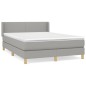 vidaXL Cama box spring con colchón tela gris claro 140x200 cm vidaXL Cama box spring con colchón tela gris claro 140x200 cm