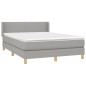 vidaXL Cama box spring con colchón tela gris claro 140x200 cm vidaXL Cama box spring con colchón tela gris claro 140x200 cm