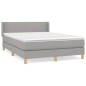 vidaXL Cama box spring con colchón tela gris claro 140x190 cm vidaXL Cama box spring con colchón tela gris claro 140x190 cm