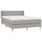 vidaXL Cama box spring con colchón tela gris claro 140x190 cm vidaXL Cama box spring con colchón tela gris claro 140x190 cm