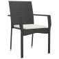 vidaXL Set de comedor de jardín 7 pzas y cojines ratán sintético negro vidaXL Set de comedor de jardín 7 pzas y cojines ratán sintético negro
