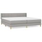 vidaXL Cama box spring con colchón tela gris claro 200x200 cm vidaXL Cama box spring con colchón tela gris claro 200x200 cm