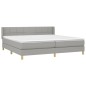 vidaXL Cama box spring con colchón tela gris claro 200x200 cm vidaXL Cama box spring con colchón tela gris claro 200x200 cm