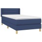 vidaXL Cama box spring con colchón tela azul 90x200 cm vidaXL Cama box spring con colchón tela azul 90x200 cm