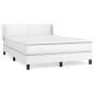 vidaXL Cama box spring con colchón cuero sintético blanco 140x200cm vidaXL Cama box spring con colchón cuero sintético blanco 140x200cm