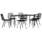 vidaXL Juego de comedor de jardín 7 piezas ratán sintético negro vidaXL Juego de comedor de jardín 7 piezas ratán sintético negro