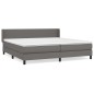 vidaXL Cama box spring con colchón cuero sintético gris 200x200 cm vidaXL Cama box spring con colchón cuero sintético gris 200x200 cm