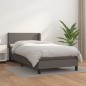 vidaXL Cama box spring con colchón cuero sintético gris 90x190 cm vidaXL Cama box spring con colchón cuero sintético gris 90x190 cm