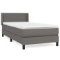 vidaXL Cama box spring con colchón cuero sintético gris 90x190 cm vidaXL Cama box spring con colchón cuero sintético gris 90x190 cm