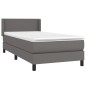 vidaXL Cama box spring con colchón cuero sintético gris 90x190 cm vidaXL Cama box spring con colchón cuero sintético gris 90x190 cm