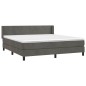 vidaXL Cama box spring con colchón terciopelo gris oscuro 180x200 cm vidaXL Cama box spring con colchón terciopelo gris oscuro 180x200 cm