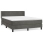 vidaXL Cama box spring con colchón terciopelo gris oscuro 140x200 cm vidaXL Cama box spring con colchón terciopelo gris oscuro 140x200 cm