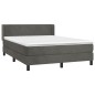 vidaXL Cama box spring con colchón terciopelo gris oscuro 140x200 cm vidaXL Cama box spring con colchón terciopelo gris oscuro 140x200 cm