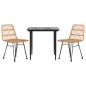 vidaXL Juego de comedor de jardín 3 piezas ratán sintético