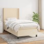 vidaXL Cama box spring con colchón tela color crema 80x200 cm vidaXL Cama box spring con colchón tela color crema 80x200 cm