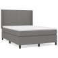 vidaXL Cama box spring con colchón tela gris oscuro 140x190 cm vidaXL Cama box spring con colchón tela gris oscuro 140x190 cm