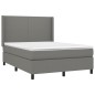 vidaXL Cama box spring con colchón tela gris oscuro 140x190 cm vidaXL Cama box spring con colchón tela gris oscuro 140x190 cm