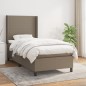 vidaXL Cama box spring con colchón tela gris taupe 90x200 cm vidaXL Cama box spring con colchón tela gris taupe 90x200 cm