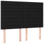 vidaXL Cama box spring con colchón tela negro 140x200 cm