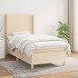 vidaXL Cama box spring con colchón tela color crema 90x200 cm vidaXL Cama box spring con colchón tela color crema 90x200 cm