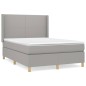 vidaXL Cama box spring con colchón tela gris claro 140x190 cm vidaXL Cama box spring con colchón tela gris claro 140x190 cm
