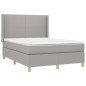 vidaXL Cama box spring con colchón tela gris claro 140x190 cm vidaXL Cama box spring con colchón tela gris claro 140x190 cm