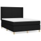 vidaXL Cama box spring con colchón tela negro 140x190 cm