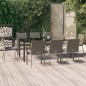 vidaXL Set comedor jardín 9 pzas y cojines ratán sintético negro gris vidaXL Set comedor jardín 9 pzas y cojines ratán sintético negro gris