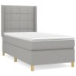 vidaXL Cama box spring con colchón tela gris claro 100x200 cm vidaXL Cama box spring con colchón tela gris claro 100x200 cm