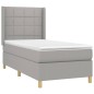 vidaXL Cama box spring con colchón tela gris claro 100x200 cm vidaXL Cama box spring con colchón tela gris claro 100x200 cm