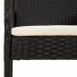 vidaXL Set comedor de jardín 3 pzas con cojines ratán sintético negro vidaXL Set comedor de jardín 3 pzas con cojines ratán sintético negro