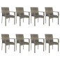 vidaXL Set comedor jardín 9 pzas y cojines ratán sintético negro gris vidaXL Set comedor jardín 9 pzas y cojines ratán sintético negro gris