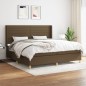 vidaXL Cama box spring con colchón tela marrón oscuro 200x200 cm vidaXL Cama box spring con colchón tela marrón oscuro 200x200 cm