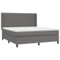 vidaXL Cama box spring con colchón cuero sintético gris 180x200 cm vidaXL Cama box spring con colchón cuero sintético gris 180x200 cm