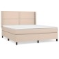 vidaXL Cama box spring con colchón cuero sintético capuchino 180x200cm vidaXL Cama box spring con colchón cuero sintético capuchino 180x200cm