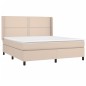vidaXL Cama box spring con colchón cuero sintético capuchino 180x200cm vidaXL Cama box spring con colchón cuero sintético capuchino 180x200cm