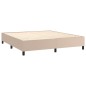 vidaXL Cama box spring con colchón cuero sintético capuchino 180x200cm vidaXL Cama box spring con colchón cuero sintético capuchino 180x200cm