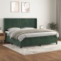 vidaXL Cama box spring con colchón terciopelo verde oscuro 200x200 cm vidaXL Cama box spring con colchón terciopelo verde oscuro 200x200 cm