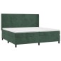 vidaXL Cama box spring con colchón terciopelo verde oscuro 200x200 cm vidaXL Cama box spring con colchón terciopelo verde oscuro 200x200 cm