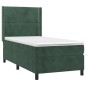 vidaXL Cama box spring con colchón terciopelo verde oscuro 90x190 cm vidaXL Cama box spring con colchón terciopelo verde oscuro 90x190 cm