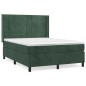 vidaXL Cama box spring con colchón terciopelo verde oscuro 140x200 cm vidaXL Cama box spring con colchón terciopelo verde oscuro 140x200 cm